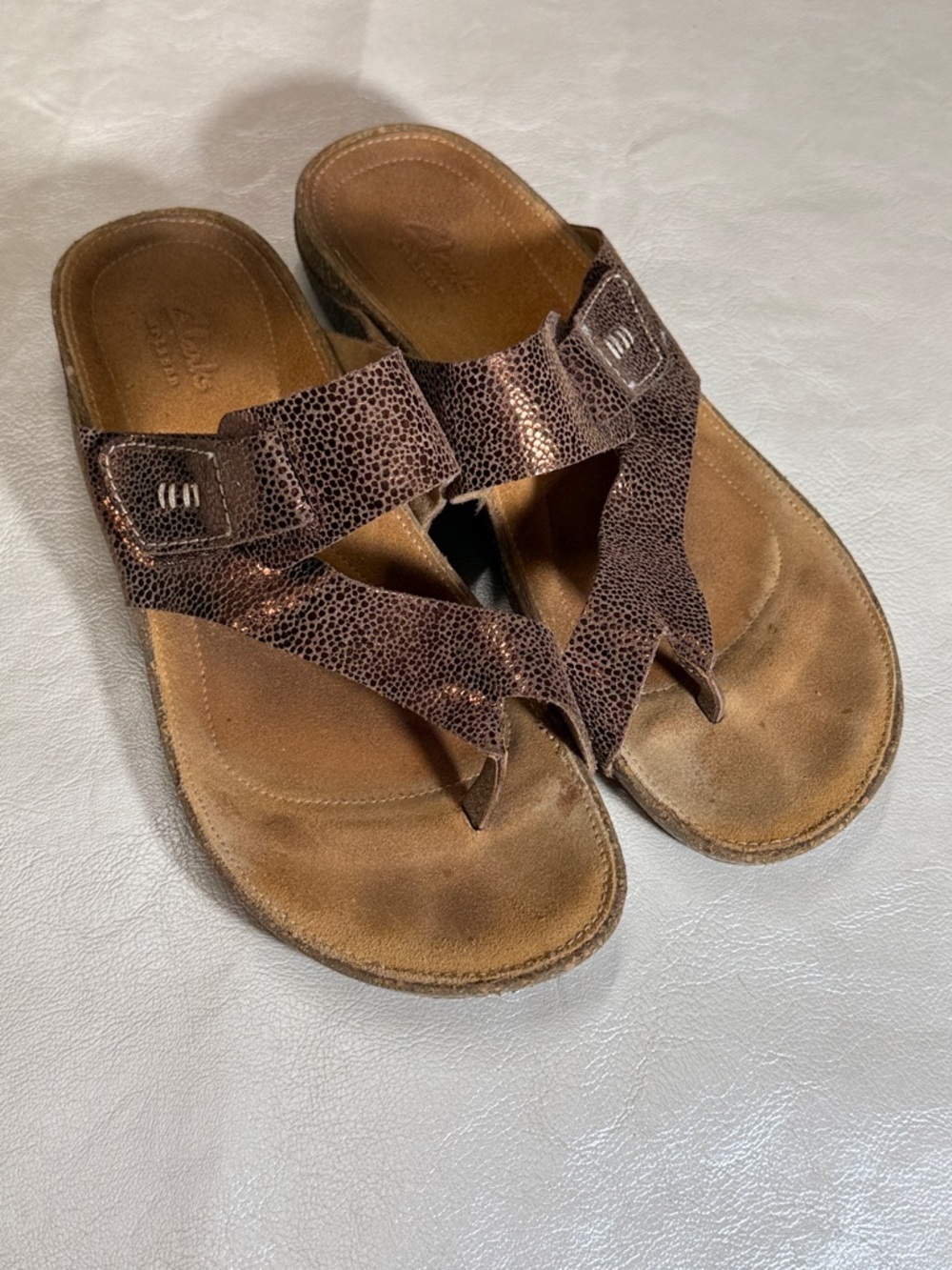 Clarks Artesian Perri Coast Women's Metallic Bronze Slip-On Sandals